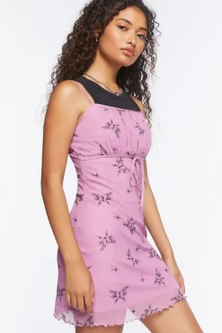Butterfly Mesh Mini Dress