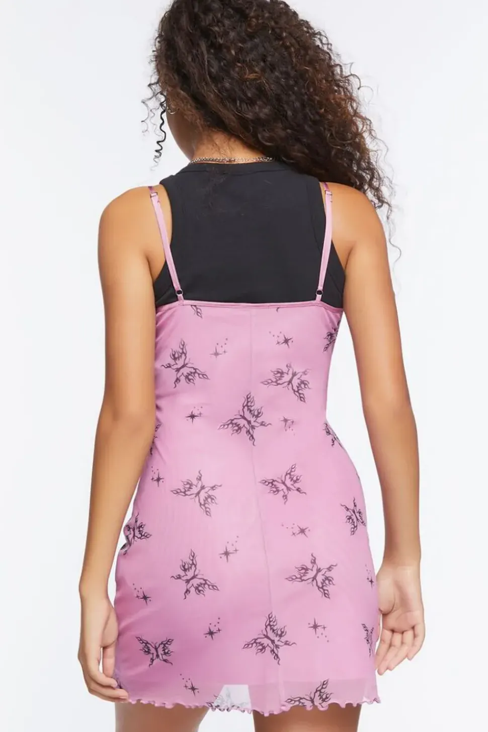 Butterfly Mesh Mini Dress