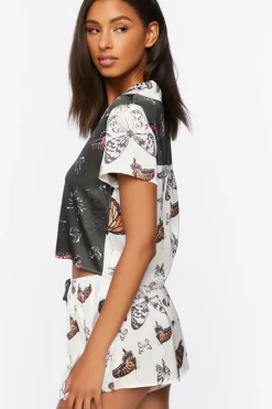 Butterfly Pajama Shirt & Shorts Set