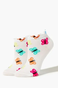 Butterfly Print Ankle Socks