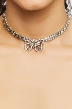Butterfly Rhinestone Choker Necklace
