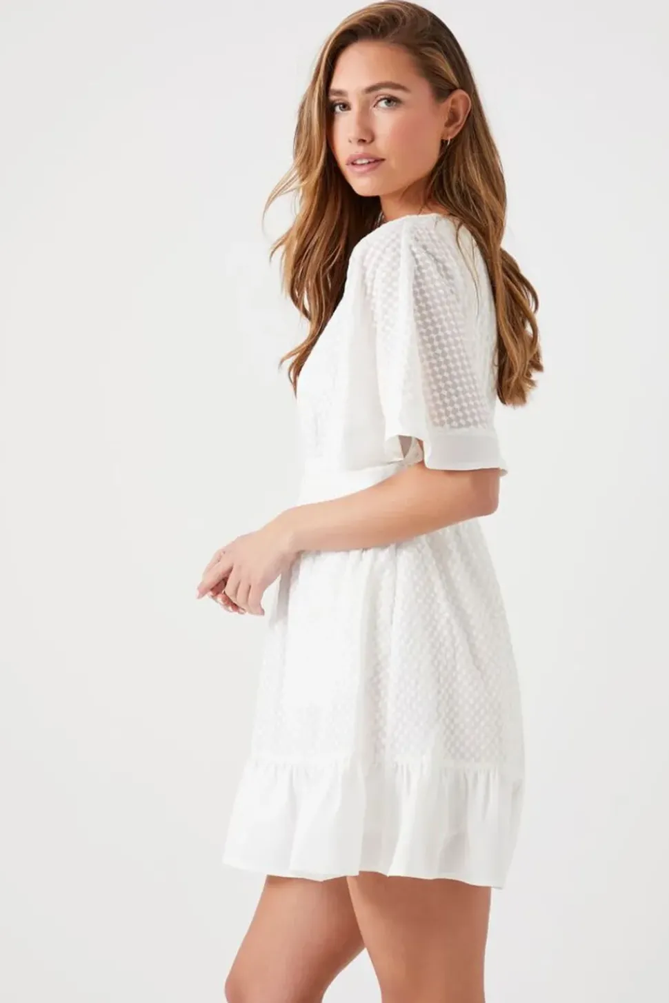 Butterfly-Sleeve Mini Dress