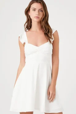 Butterfly-Sleeve Sweetheart Dress