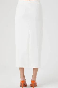 Buttoned Midi Slit Skirt