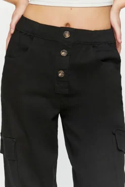 Button-Front Cargo Joggers