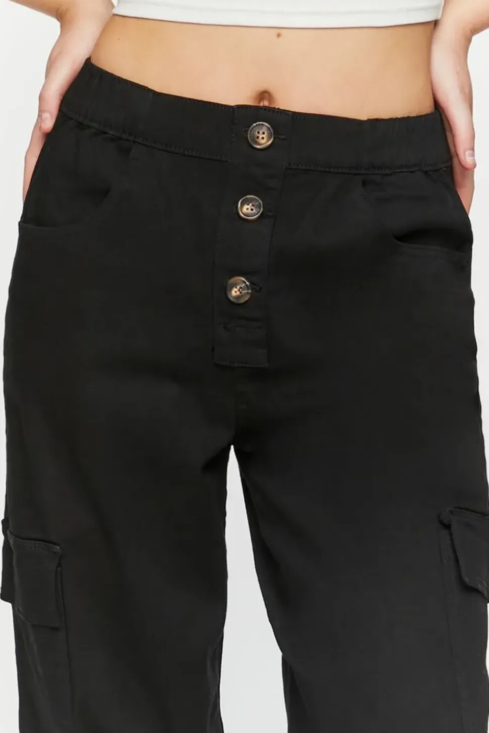 Button-Front Cargo Joggers