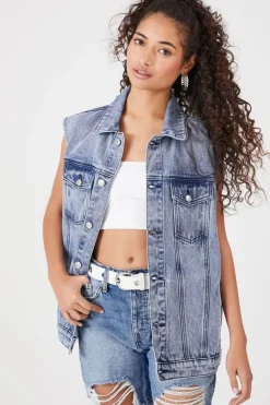 Button-Front Denim Vest