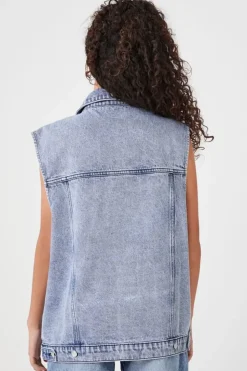 Button-Front Denim Vest