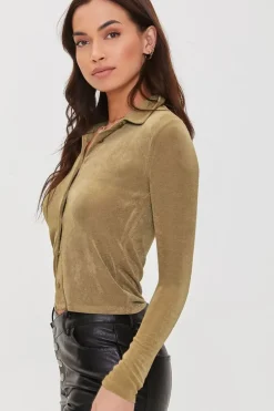 Button-Front Long Sleeve Shirt
