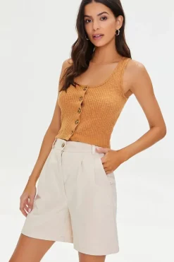 Button-Front Tank Top