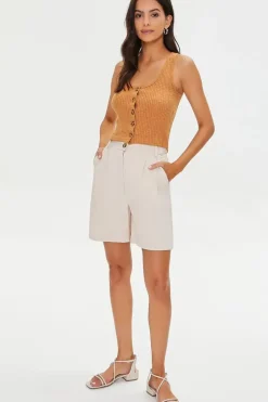 Button-Front Tank Top
