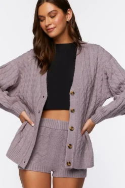 Cable Knit Cardigan Sweater