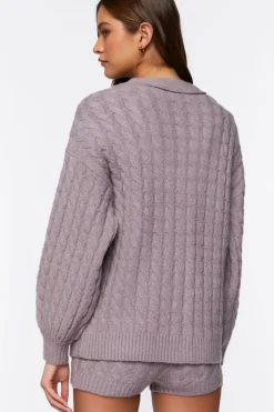 Cable Knit Cardigan Sweater