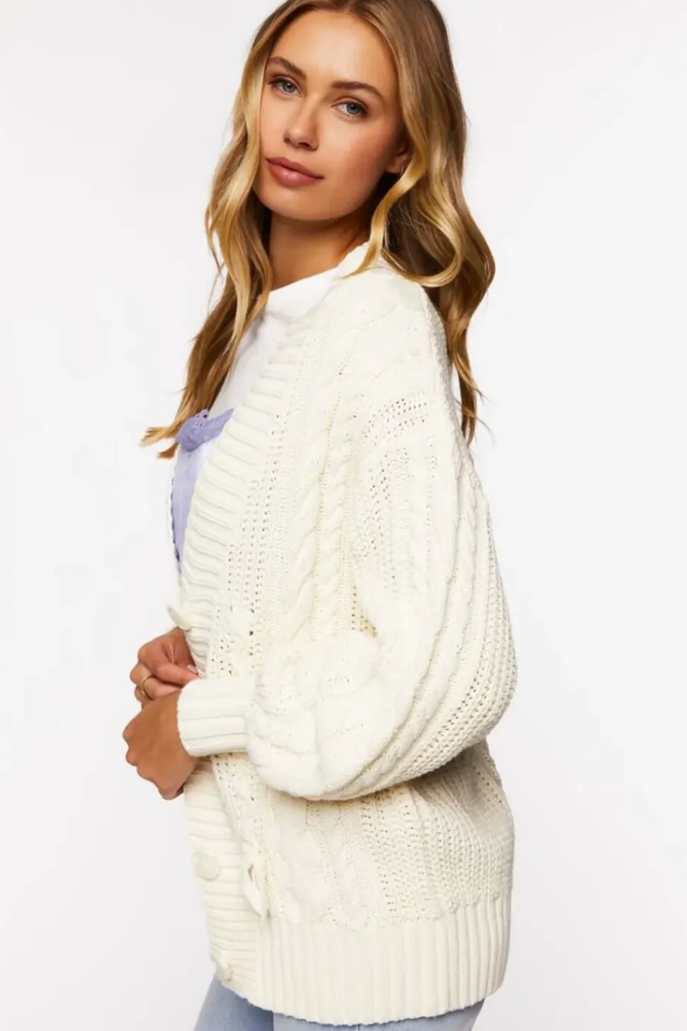 Cable Knit Cardigan Sweater
