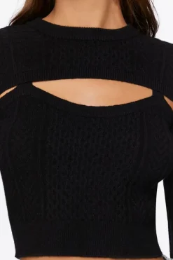 Cable-Knit Combo Top