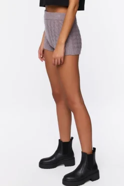 Cable Knit High-Rise Shorts