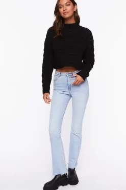 Cable Knit Mock Neck Sweater