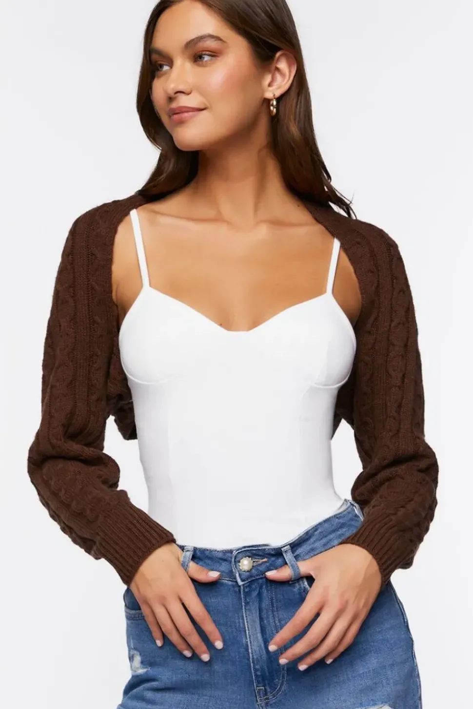Cable Knit Shrug Sweater