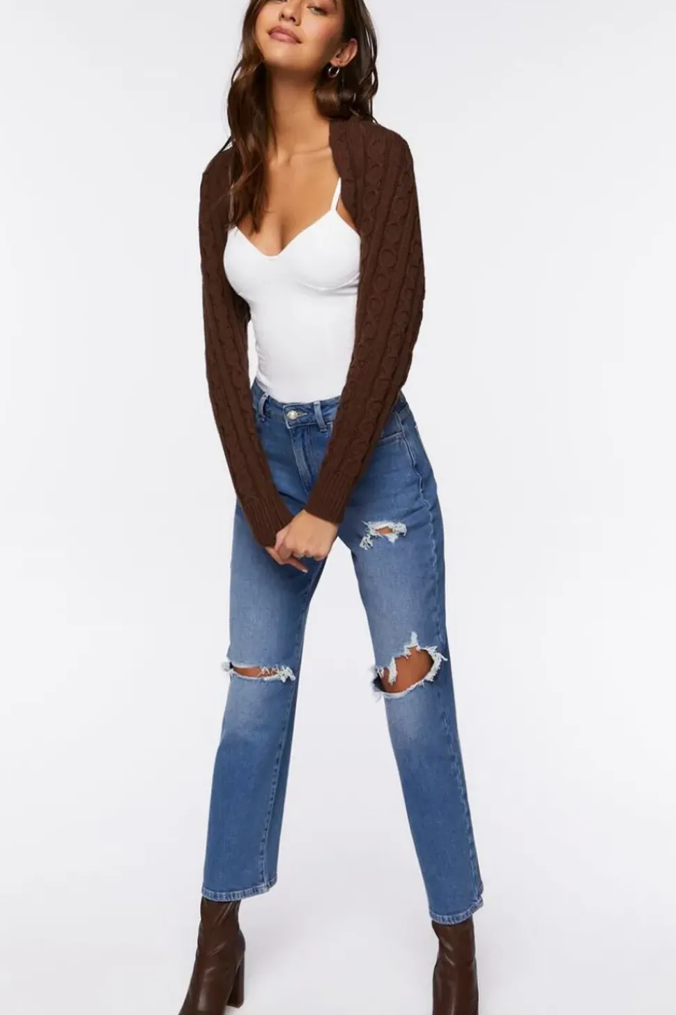Cable Knit Shrug Sweater