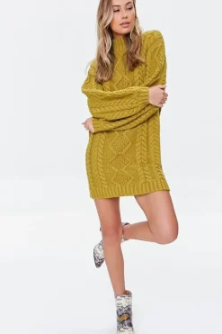 Cable Knit Sweater Mini Dress