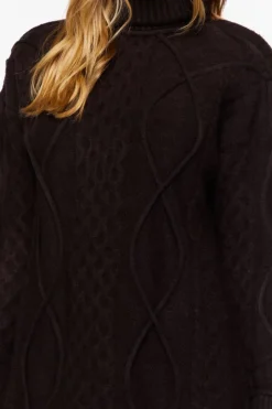 Cable Knit Turtleneck Mini Dress