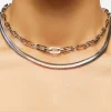 Cable & Snake Chain Necklace Set