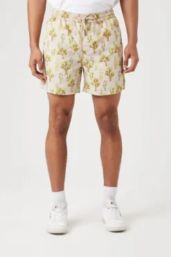 Cactus Print Nylon Swim Trunks
