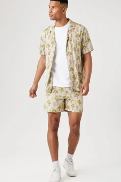 Cactus Print Nylon Swim Trunks