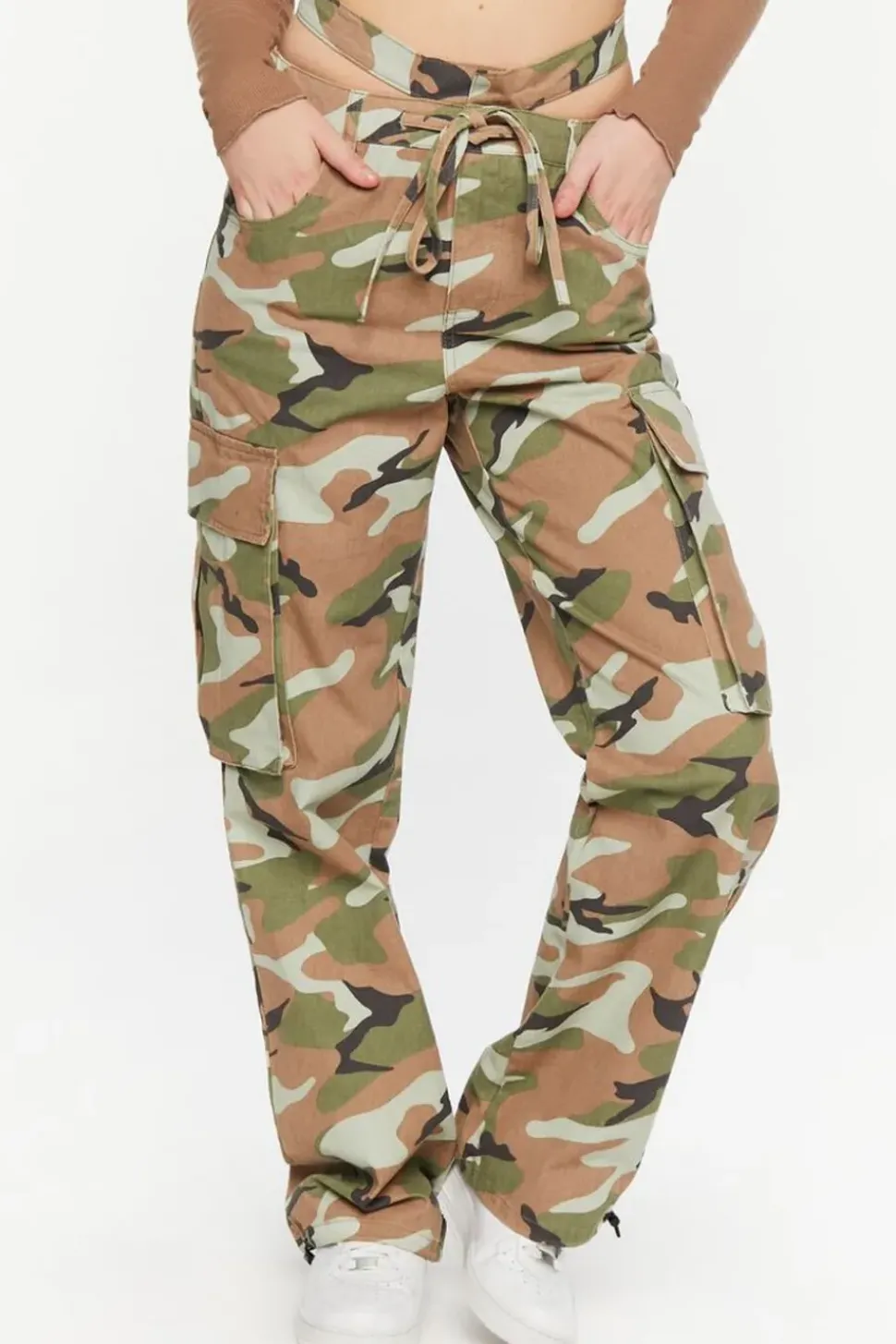 Camo Dual High-Rise Cargo Pants