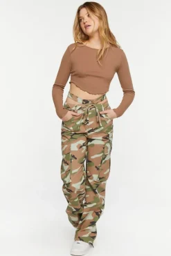 Camo Dual High-Rise Cargo Pants