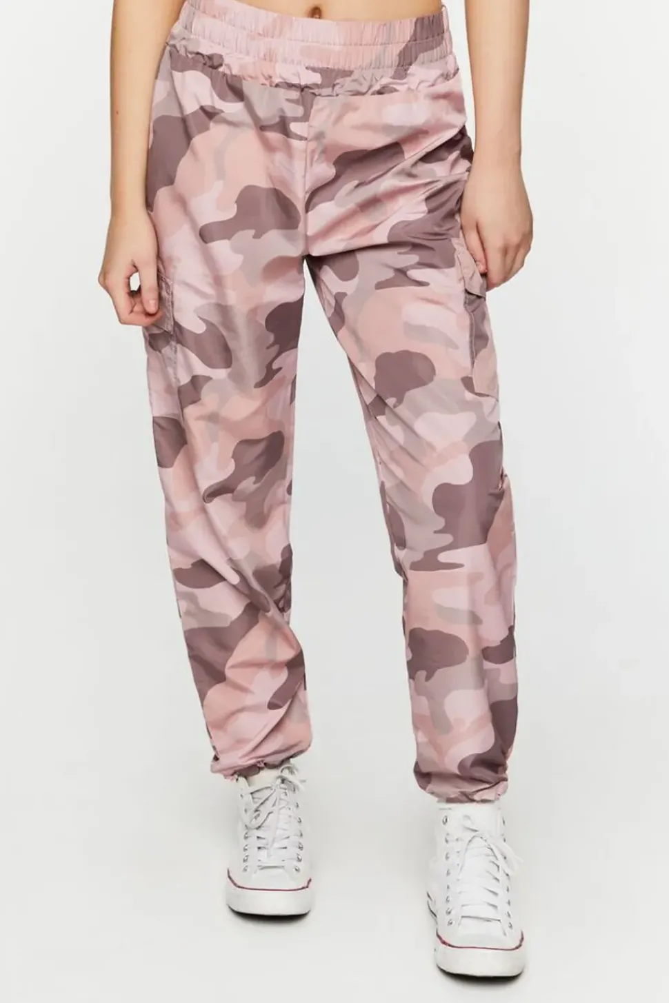 Camo Print Smocked Joggers
