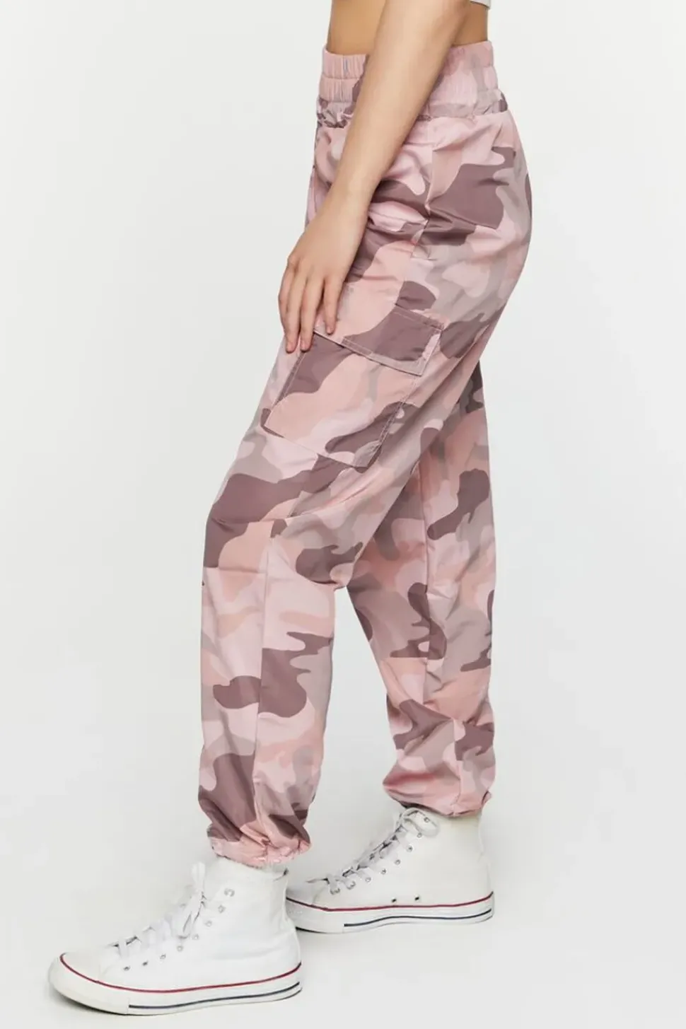 Camo Print Smocked Joggers