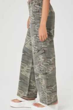 Camo Wide-Leg Cargo Pants