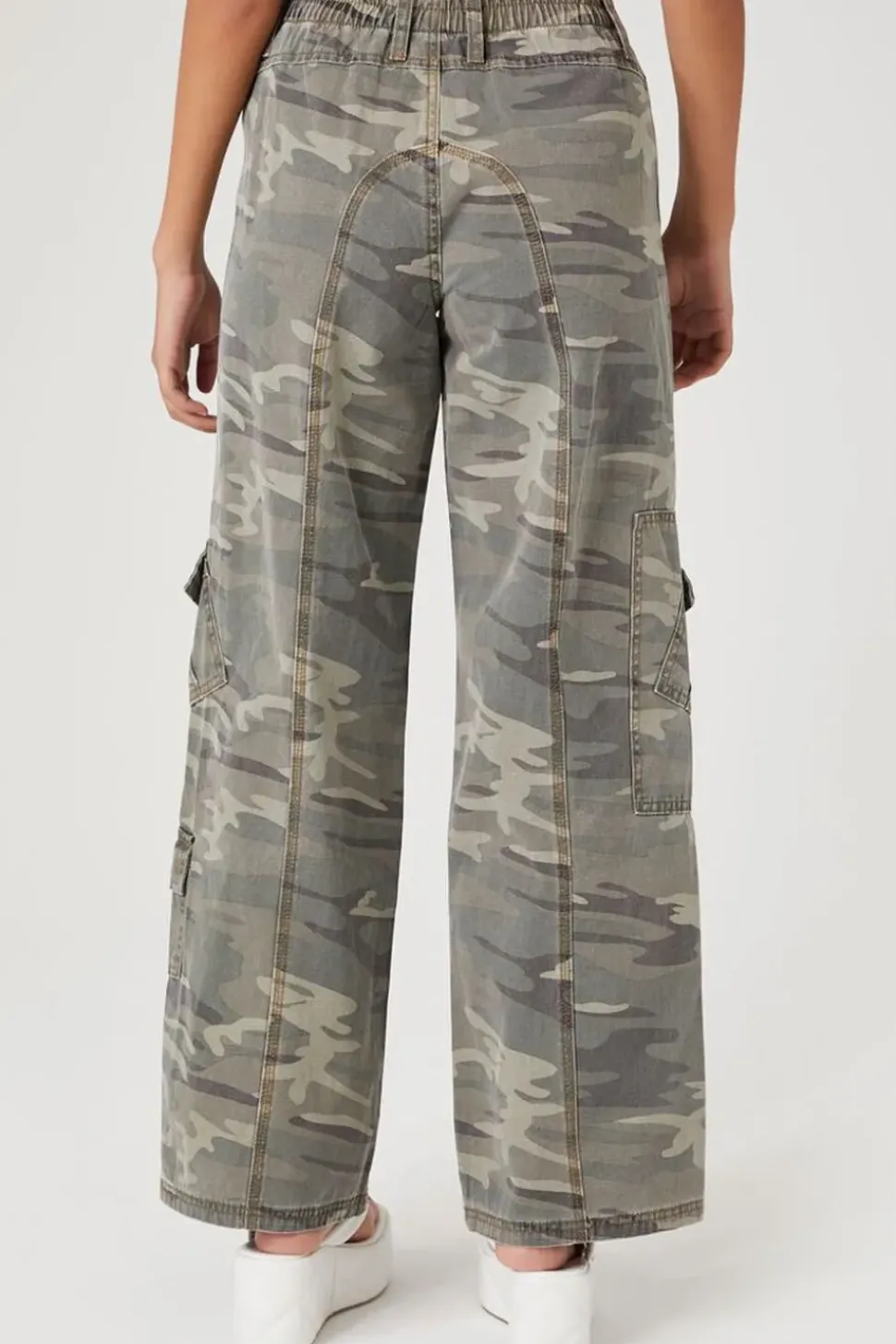 Camo Wide-Leg Cargo Pants