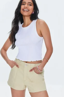 Canvas High-Rise Shorts