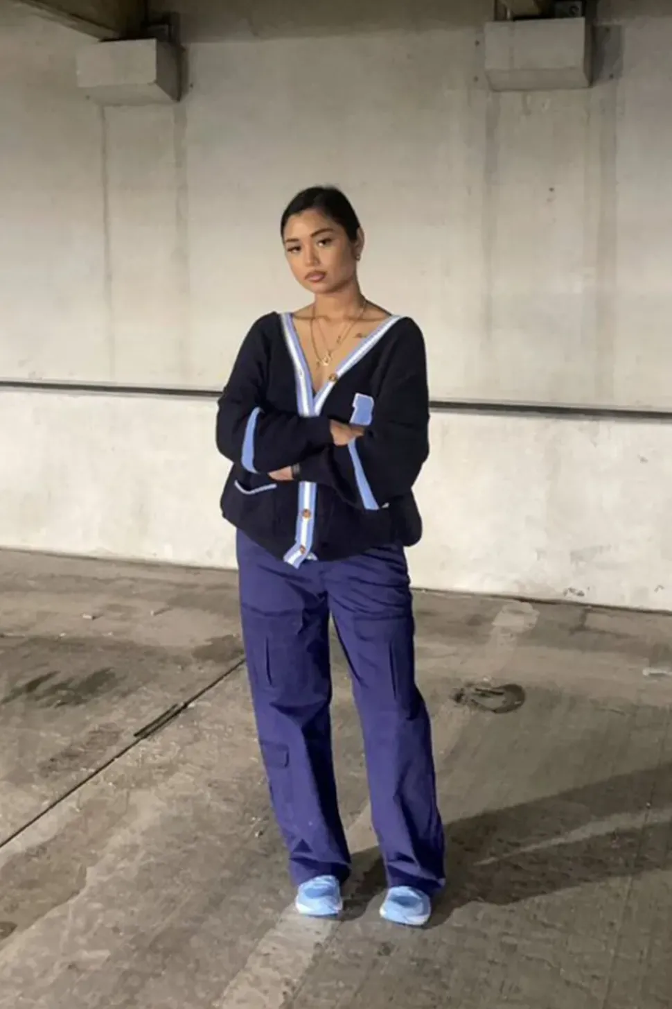 Canvas Wide-Leg Cargo Pants
