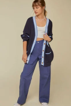 Canvas Wide-Leg Cargo Pants