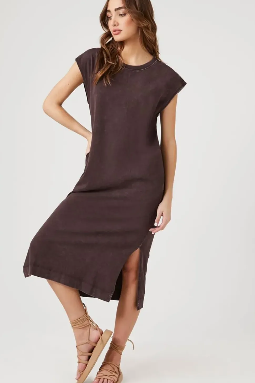 Cap-Sleeve T-Shirt Midi Dress