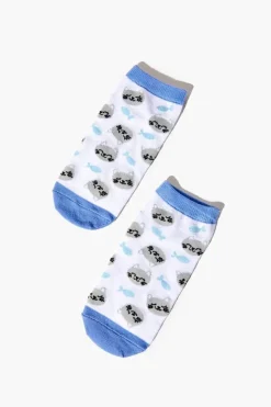 Cat & Fish Print Ankle Socks