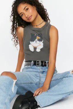 Cat Graphic Tank Top