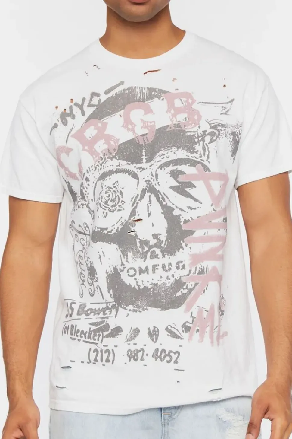Cbgb & Omfug Distressed Graphic Tee