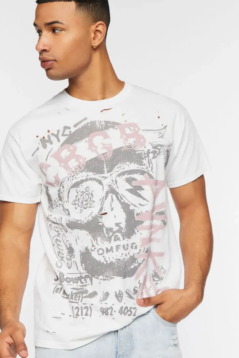 Cbgb & Omfug Distressed Graphic Tee