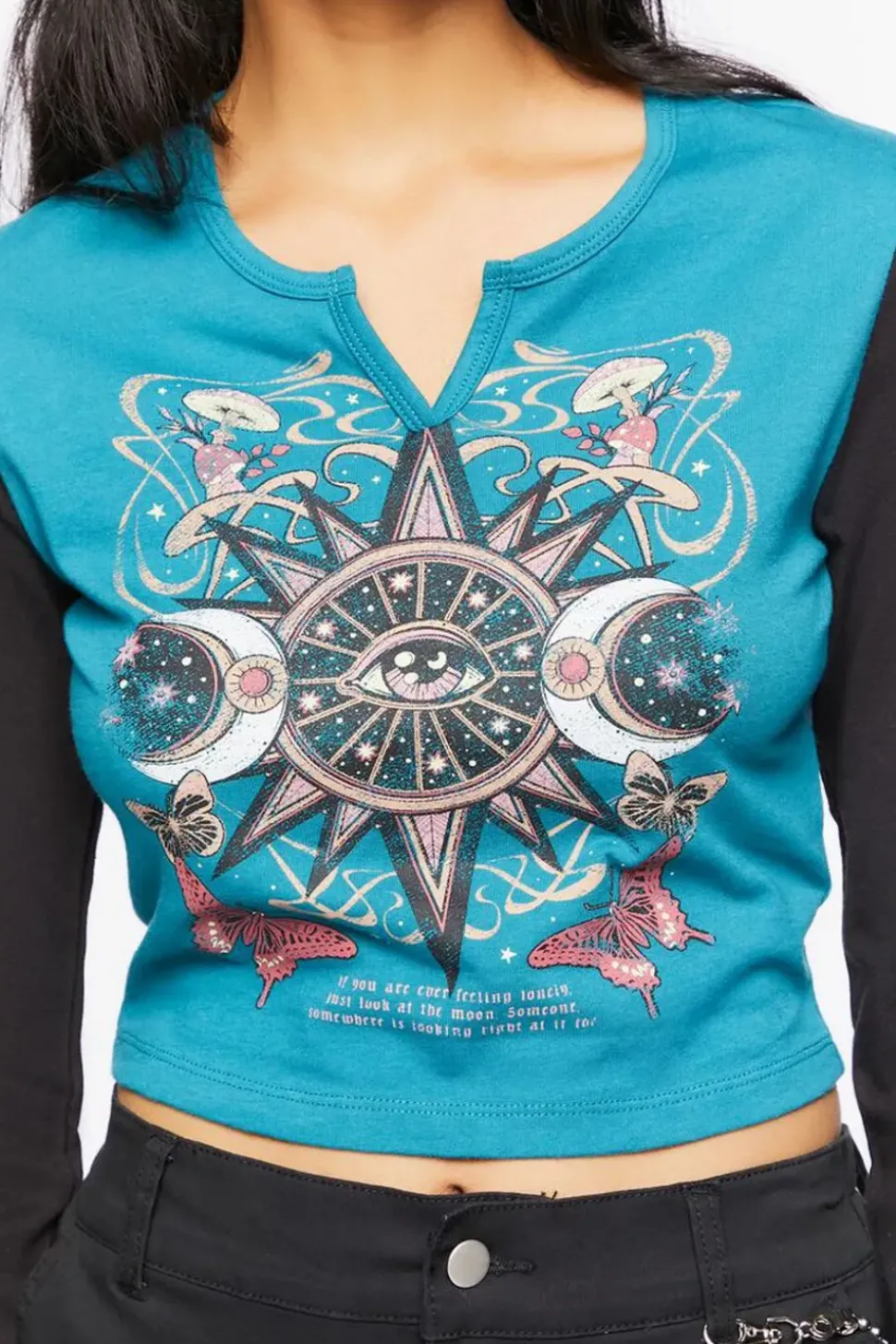 Celestial Graphic Cropped Tee