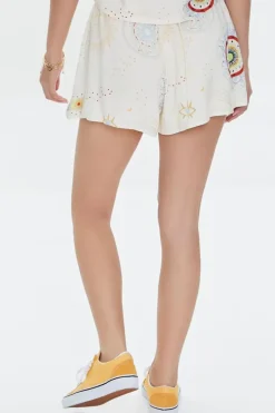 Celestial Print High-Rise Shorts