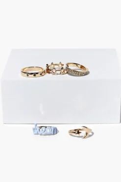 Celestial Rhinestone Ring Set