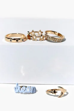 Celestial Rhinestone Ring Set