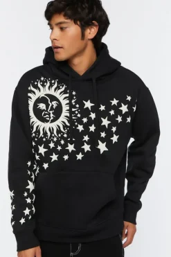 Celestial Sun & Stars Graphic Hoodie