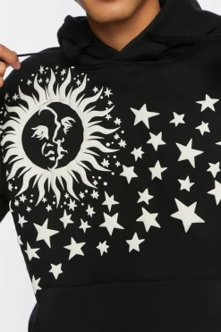 Celestial Sun & Stars Graphic Hoodie