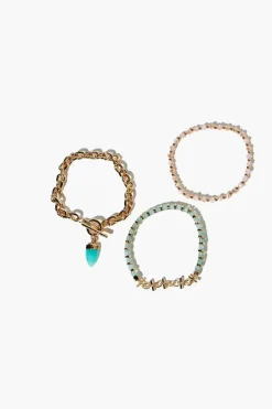 Chain & Beaded Bracelet Set