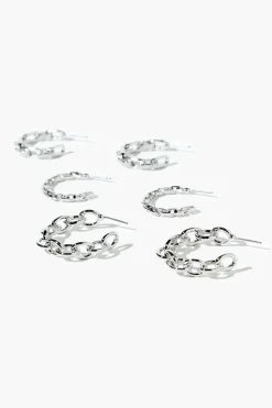 Chain Hoop Earring Set